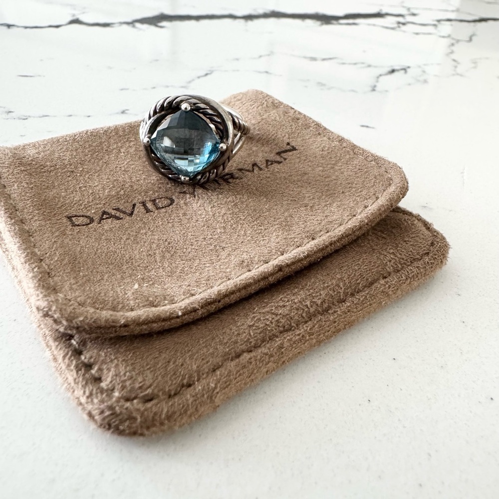 David Yurman Hampton Blue Topaz Infinity Ring
